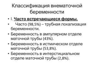 Внематочная беременность и ее классификации